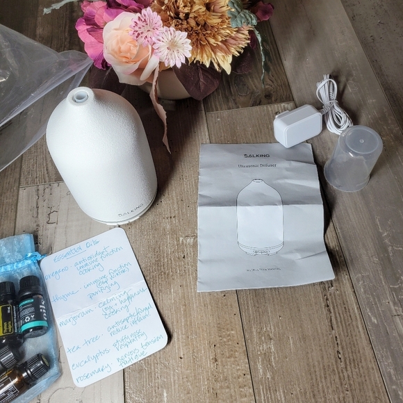 Salking Ultrasonic Diffuser and 6pc artnaturals Essential Oils Bundle EUC - Picture 13 of 14